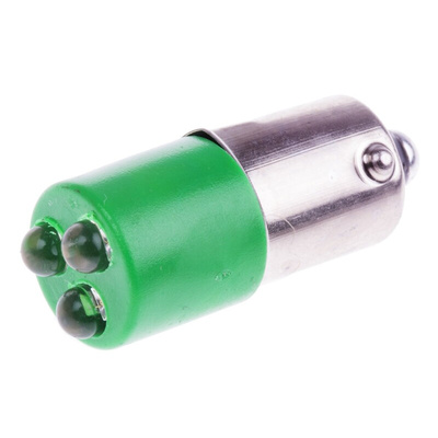 RS PRO Green Panel Mount Indicator, 230V ac, 25 x 10mm Mounting Hole Size