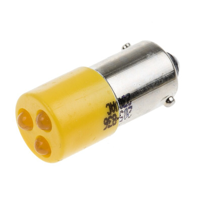 RS PRO Yellow Panel Mount Indicator, 230V ac, 25 x 10mm Mounting Hole Size