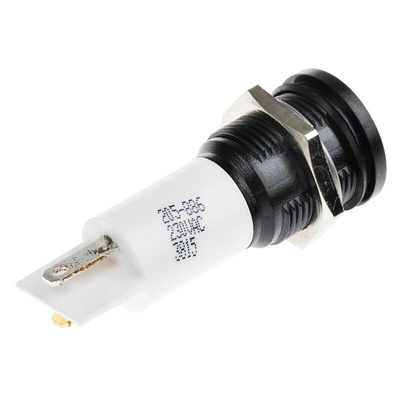 RS PRO White Panel Mount Indicator, 230V ac, 16mm Mounting Hole Size, Solder Tab Termination, IP67