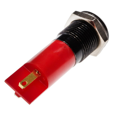 RS PRO Red Panel Mount Indicator, 14mm Mounting Hole Size, Solder Tab Termination