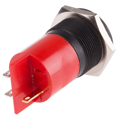 RS PRO Red Panel Mount Indicator, 12V dc, 22mm Mounting Hole Size, Solder Tab Termination