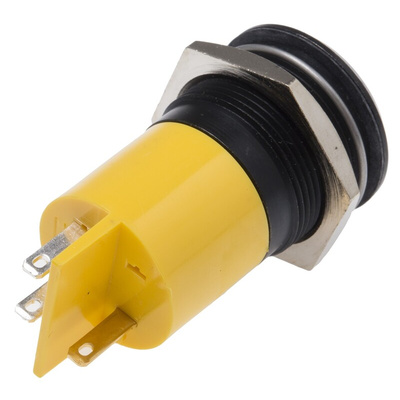RS PRO Yellow Panel Mount Indicator, 48 → 65V dc, 22mm Mounting Hole Size