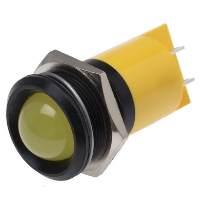 RS PRO Yellow Panel Mount Indicator, 48 → 65V dc, 22mm Mounting Hole Size