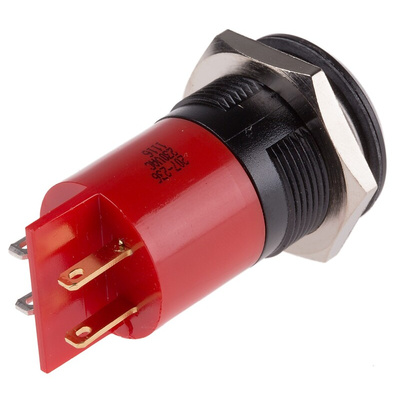 RS PRO Red Panel Mount Indicator, 230V ac, 22mm Mounting Hole Size, IP67