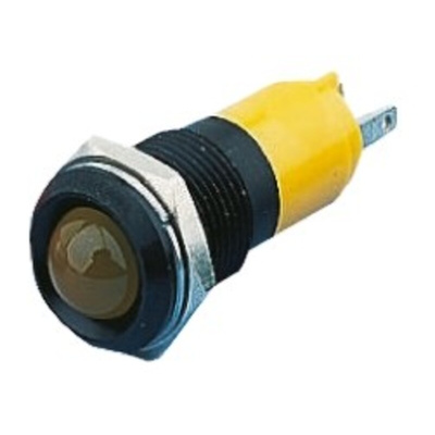 RS PRO Yellow Panel Mount Indicator, 2V dc, 14mm Mounting Hole Size, Solder Tab Termination