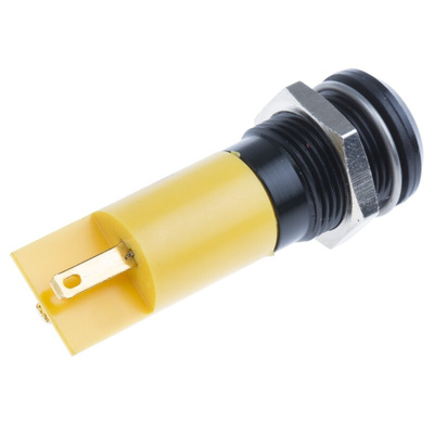 RS PRO Yellow Panel Mount Indicator, 48 → 65V dc, 14mm Mounting Hole Size
