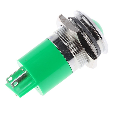 RS PRO Green Panel Mount Indicator, 24 → 36V dc, 22mm Mounting Hole Size