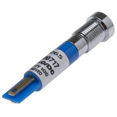 RS PRO Blue Panel Mount Indicator, 8mm Mounting Hole Size, Solder Tab Termination, IP67