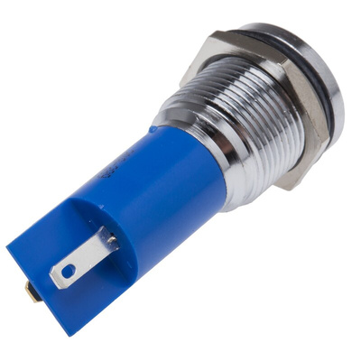 RS PRO Blue Panel Mount Indicator, 16mm Mounting Hole Size, Solder Tab Termination