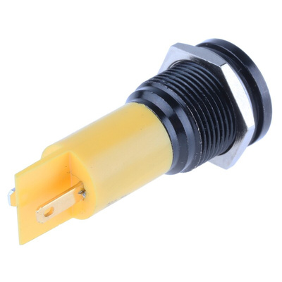 RS PRO Yellow Panel Mount Indicator, 16mm Mounting Hole Size, Solder Tab Termination