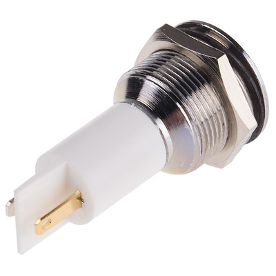 RS PRO White Panel Mount Indicator, 19mm Mounting Hole Size, Solder Tab Termination, IP67
