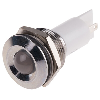 RS PRO White Panel Mount Indicator, 19mm Mounting Hole Size, Solder Tab Termination, IP67