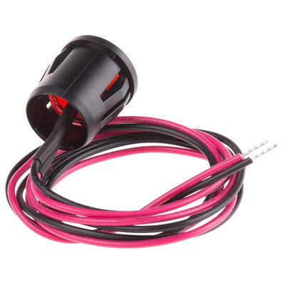 RS PRO Red Flashing LED Panel Mount Indicator, 24V dc, 14mm Mounting Hole Size, Lead Wires Termination