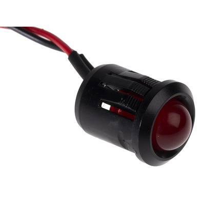 RS PRO Red Panel Mount Indicator, 2V dc, 14mm Mounting Hole Size, Lead Wires Termination