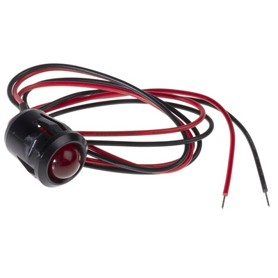 RS PRO Red Panel Mount Indicator, 2V dc, 14mm Mounting Hole Size, Lead Wires Termination