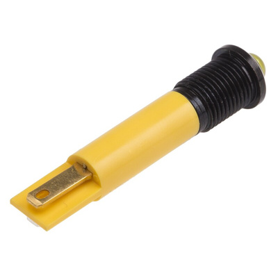 RS PRO Yellow Panel Mount Indicator, 12V dc, 8mm Mounting Hole Size, Solder Tab Termination