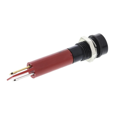 RS PRO Red Panel Mount Indicator, 8mm Mounting Hole Size, Solder Tab Termination, IP67