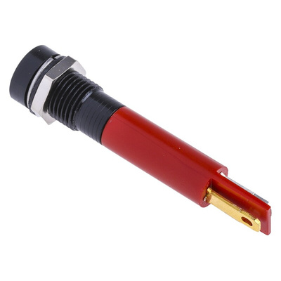 RS PRO Red Panel Mount Indicator, 12V, 8mm Mounting Hole Size, Solder Tab Termination, IP67