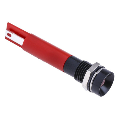 RS PRO Red Panel Mount Indicator, 12V, 8mm Mounting Hole Size, Solder Tab Termination, IP67