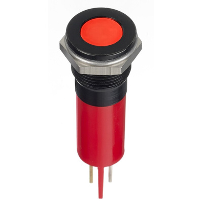 RS PRO Red Panel Mount Indicator, 220V ac, 12mm Mounting Hole Size, Faston, Solder Lug Termination, IP67