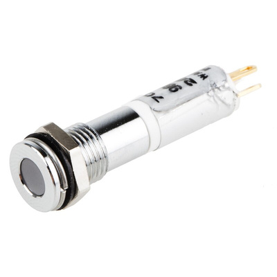 RS PRO Panel Mount Indicator, 24V dc, 8mm Mounting Hole Size, Solder Tab Termination, IP67