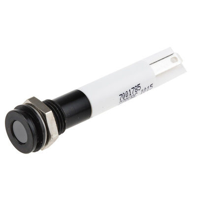 RS PRO White Panel Mount Indicator, 220V ac, 8mm Mounting Hole Size, Solder Tab Termination, IP67