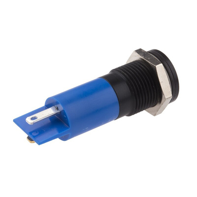 RS PRO Blue Panel Mount Indicator, 24V dc, 14mm Mounting Hole Size, Solder Tab Termination, IP67