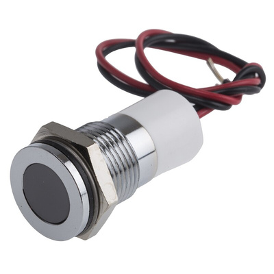 RS PRO White Panel Mount Indicator, 220V ac, 14mm Mounting Hole Size, Lead Wires Termination, IP67