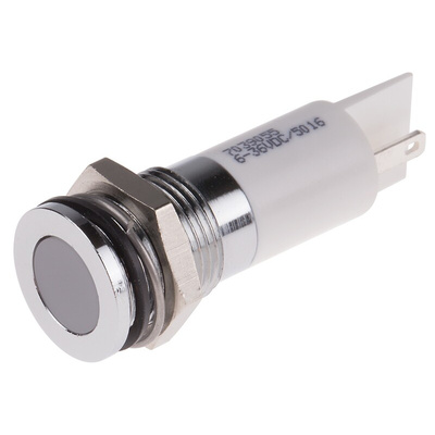 RS PRO White Panel Mount Indicator, 6 → 36V dc, 14mm Mounting Hole Size, Solder Tab Termination, IP67