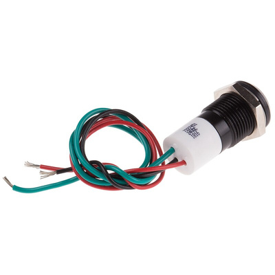 RS PRO Panel Mount Indicator, 24V dc, 14mm Mounting Hole Size, Lead Wires Termination, IP67