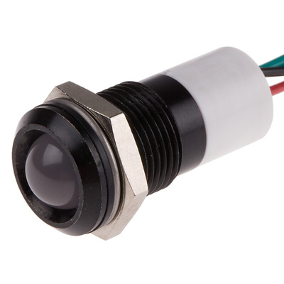 RS PRO Panel Mount Indicator, 24V dc, 14mm Mounting Hole Size, Lead Wires Termination, IP67