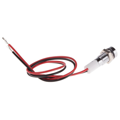 RS PRO Green, Red Panel Mount Indicator, 24V dc, 6mm Mounting Hole Size, Lead Wires Termination, IP67
