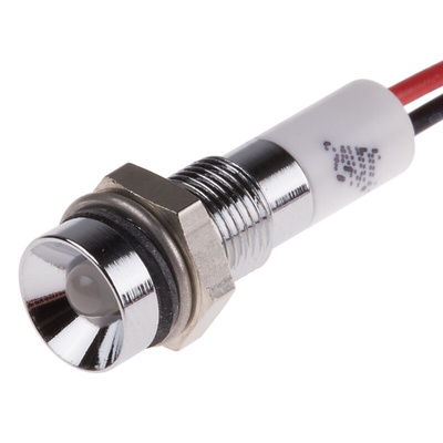 RS PRO Green, Red Panel Mount Indicator, 24V dc, 6mm Mounting Hole Size, Lead Wires Termination, IP67