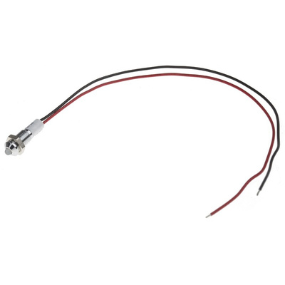 RS PRO Green, Red Panel Mount Indicator, 12V dc, 6mm Mounting Hole Size, Lead Wires Termination, IP67
