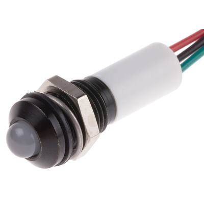 RS PRO Panel Mount Indicator, 24V dc, 8mm Mounting Hole Size, Lead Wires Termination, IP67