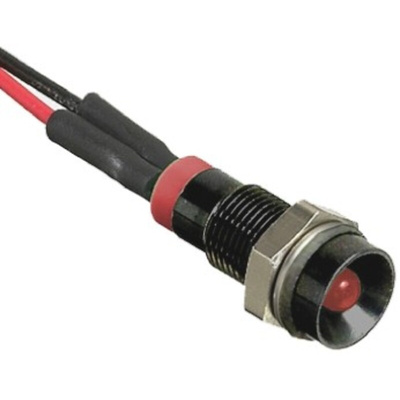 RS PRO Red Panel Mount Indicator, 220V ac, 8mm Mounting Hole Size, Lead Wires Termination, IP67