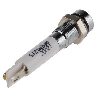 RS PRO Orange Panel Mount Indicator, 10.8 → 13.2V dc, 6mm Mounting Hole Size, IP67