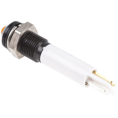 RS PRO Orange Panel Mount Indicator, 21.6 → 26.4V dc, 6mm Mounting Hole Size, IP67