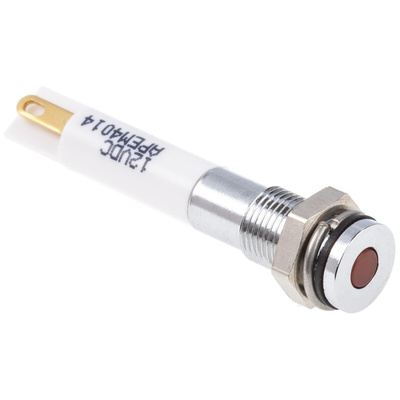 RS PRO Orange Panel Mount Indicator, 21.6 → 26.4V dc, 8mm Mounting Hole Size, IP67