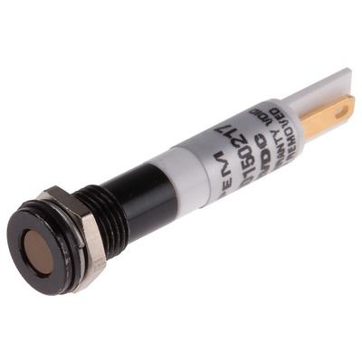 RS PRO Orange Panel Mount Indicator, 10.8 → 13.2V dc, 8mm Mounting Hole Size, IP67