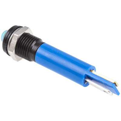 RS PRO Blue Panel Mount Indicator, 110V ac, 8mm Mounting Hole Size, IP67