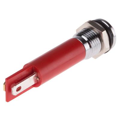 RS PRO Red Panel Mount Indicator, 220V ac, 8mm Mounting Hole Size, IP67