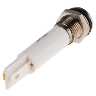 RS PRO White Panel Mount Indicator, 220V ac, 8mm Mounting Hole Size, IP67
