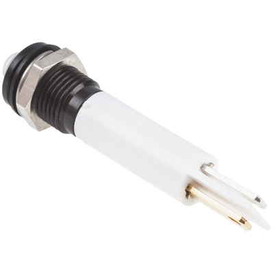 RS PRO White Panel Mount Indicator, 220V ac, 8mm Mounting Hole Size, IP67
