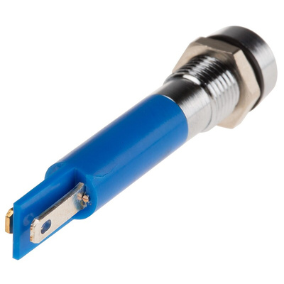 RS PRO Blue Panel Mount Indicator, 220V ac, 8mm Mounting Hole Size, IP67