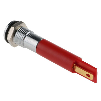 RS PRO Red Panel Mount Indicator, 220V ac, 8mm Mounting Hole Size, IP67