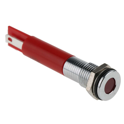 RS PRO Red Panel Mount Indicator, 220V ac, 8mm Mounting Hole Size, IP67