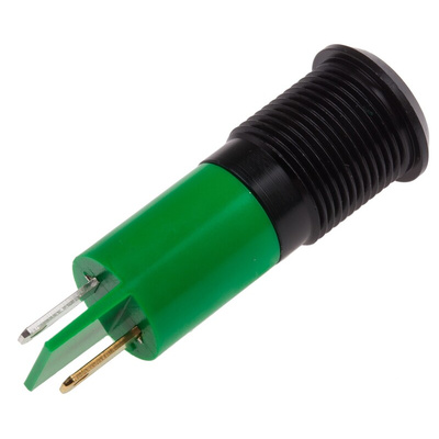 RS PRO Green Panel Mount Indicator, 220V ac, 14mm Mounting Hole Size, Faston, Solder Lug Termination, IP67