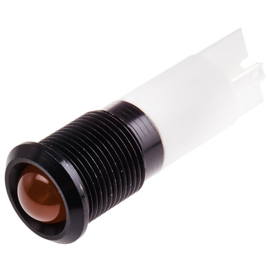 RS PRO Orange Panel Mount Indicator, 220V ac, 14mm Mounting Hole Size, Faston, Solder Lug Termination, IP67