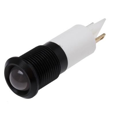RS PRO White Panel Mount Indicator, 220V ac, 14mm Mounting Hole Size, Faston, Solder Lug Termination, IP67